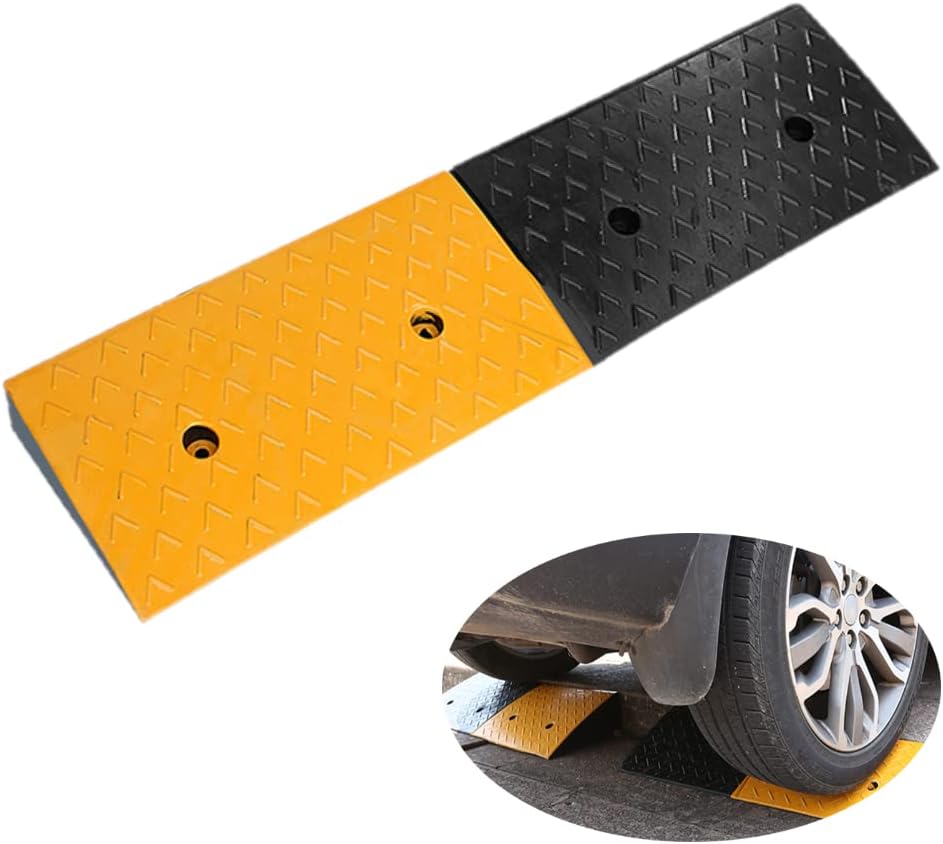 2 Rubber Heavy Duty Driveway Curb Ramp 10 Ton 39.3*5.9*2inch T86402