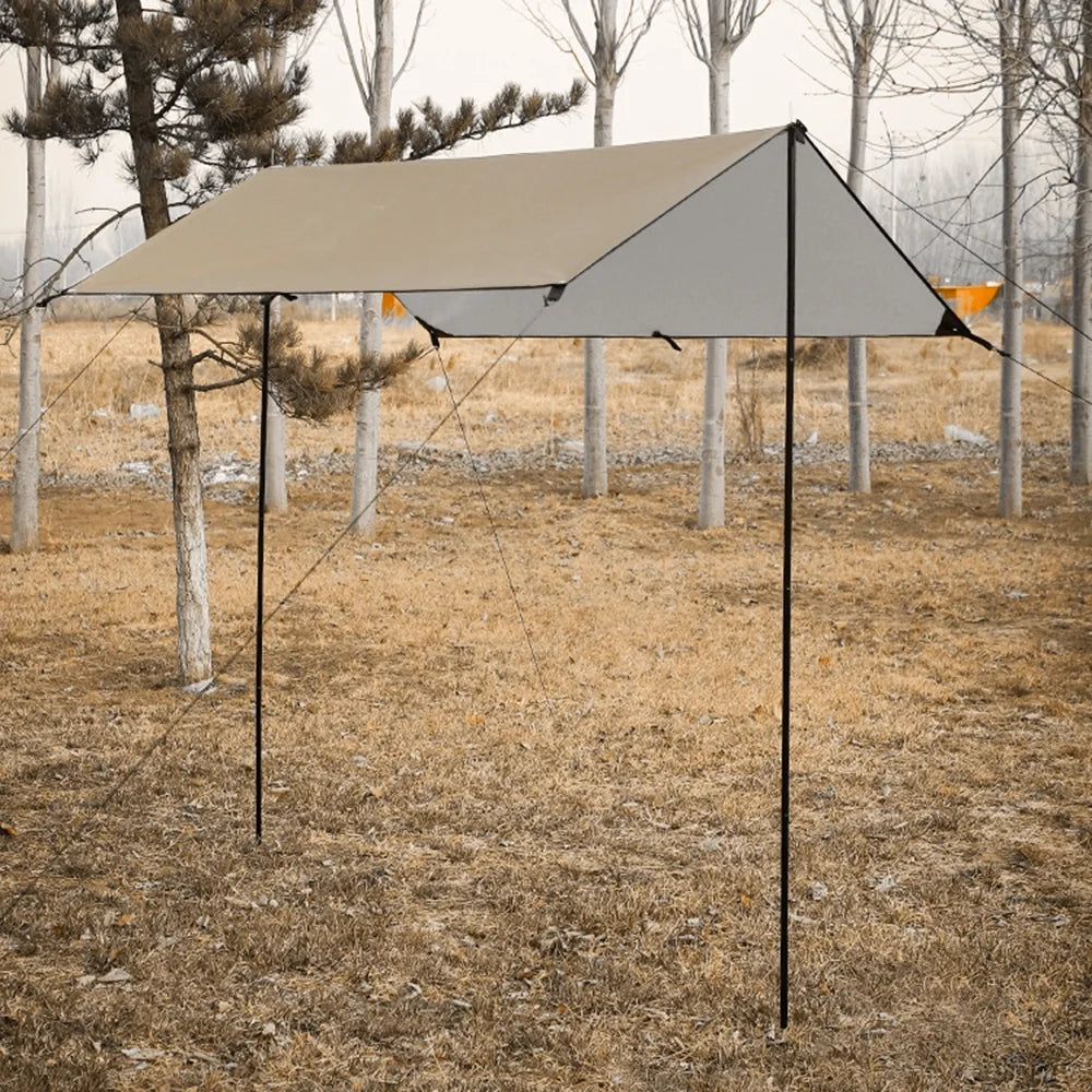 Waterproof Camping Tarp with Poles X39105