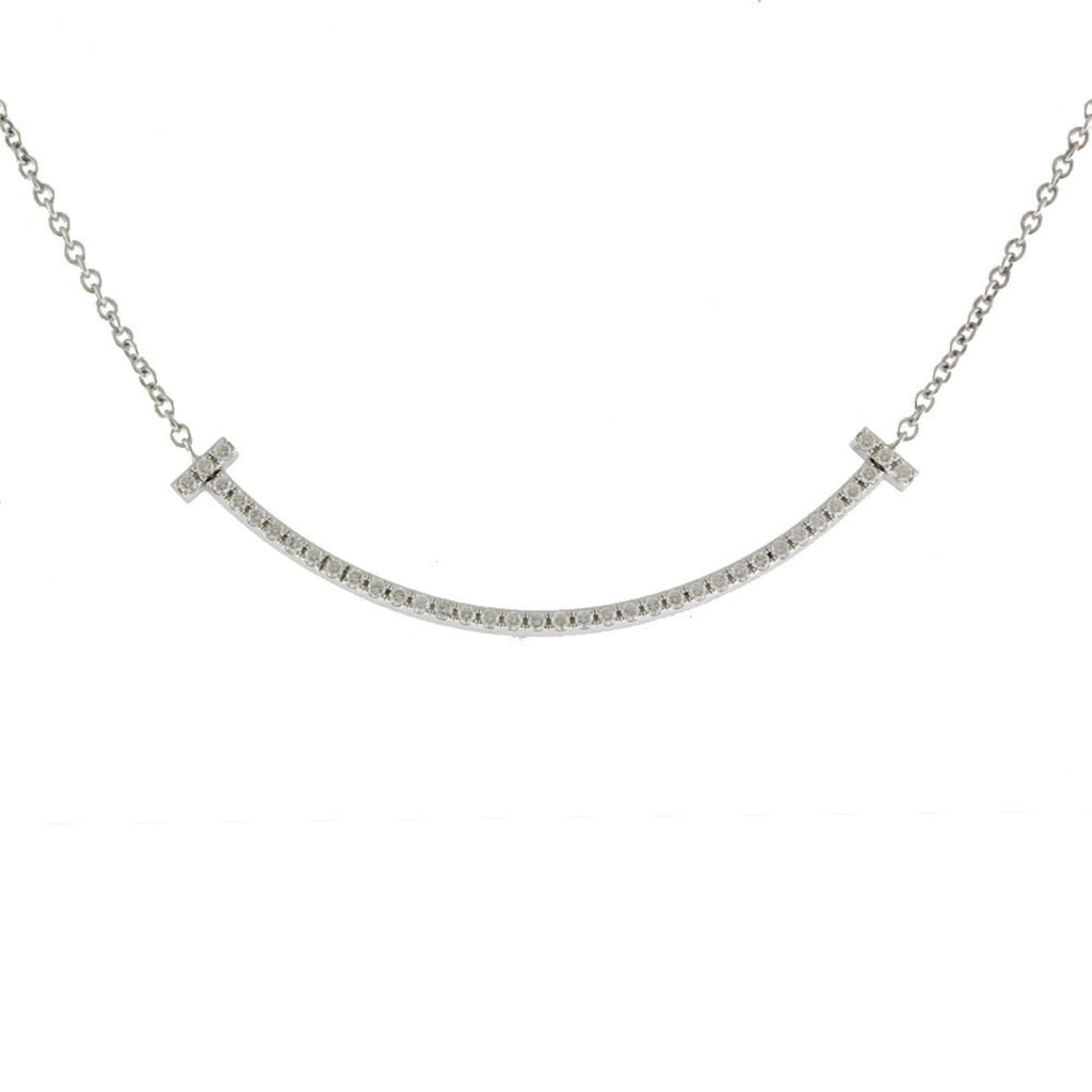 Tiffany T Smile Diamond Necklace 18K Z5845