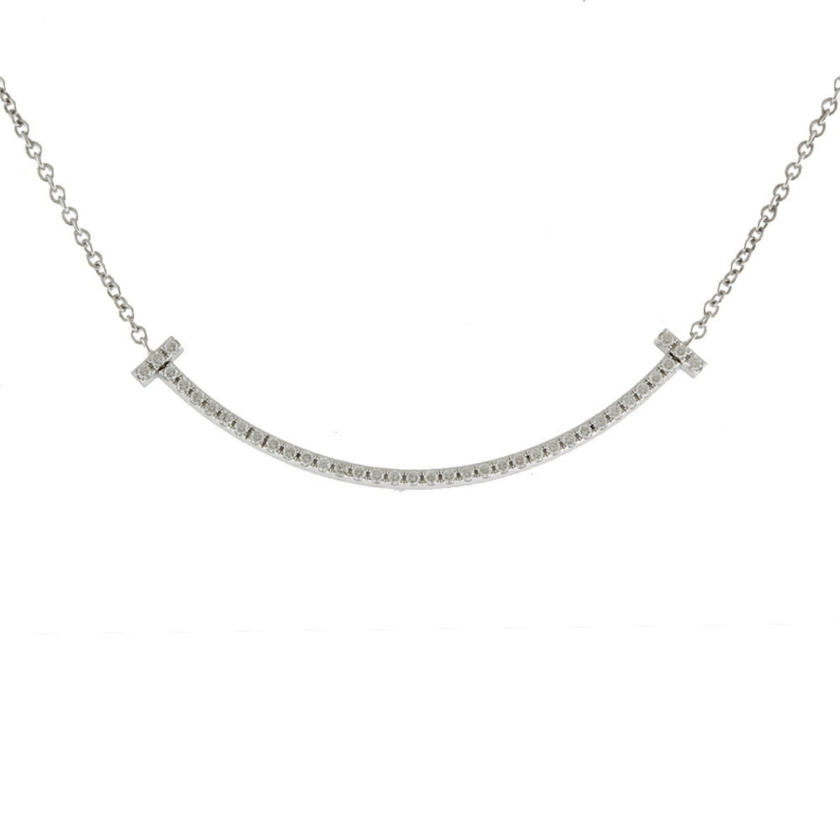 Tiffany T Smile Diamond Necklace 18K Z5845