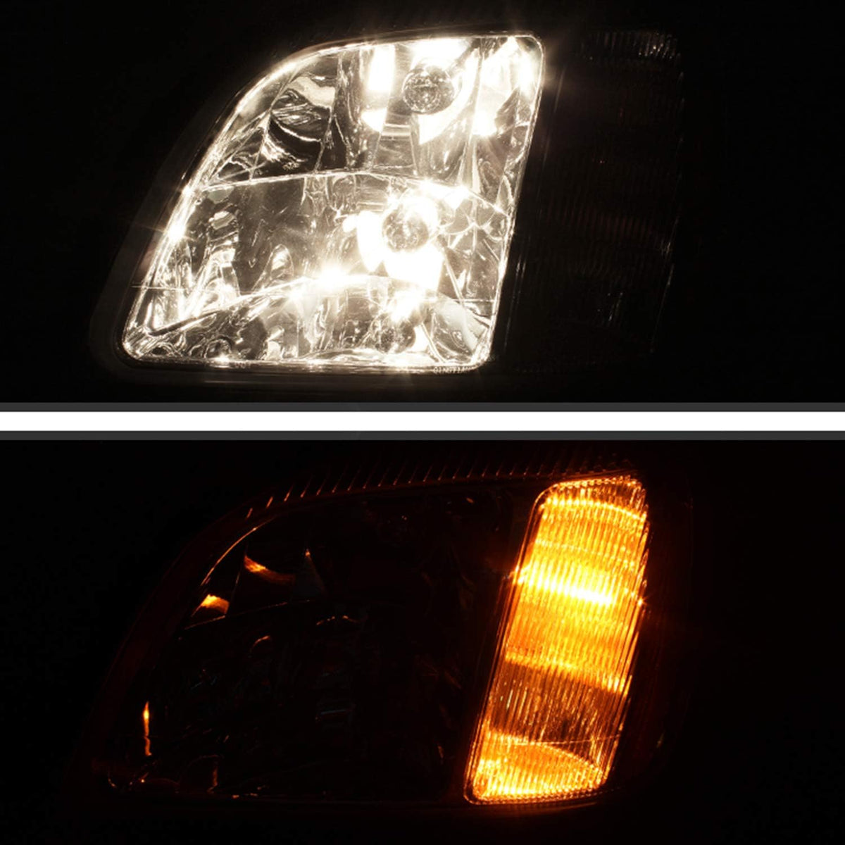 Chrome OE Style Headlights Pair with Amber Side Replacement F312262