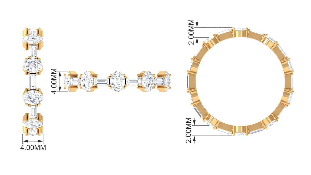 14K White Gold Moissanite Eternity Ring, US 7.50 T80862