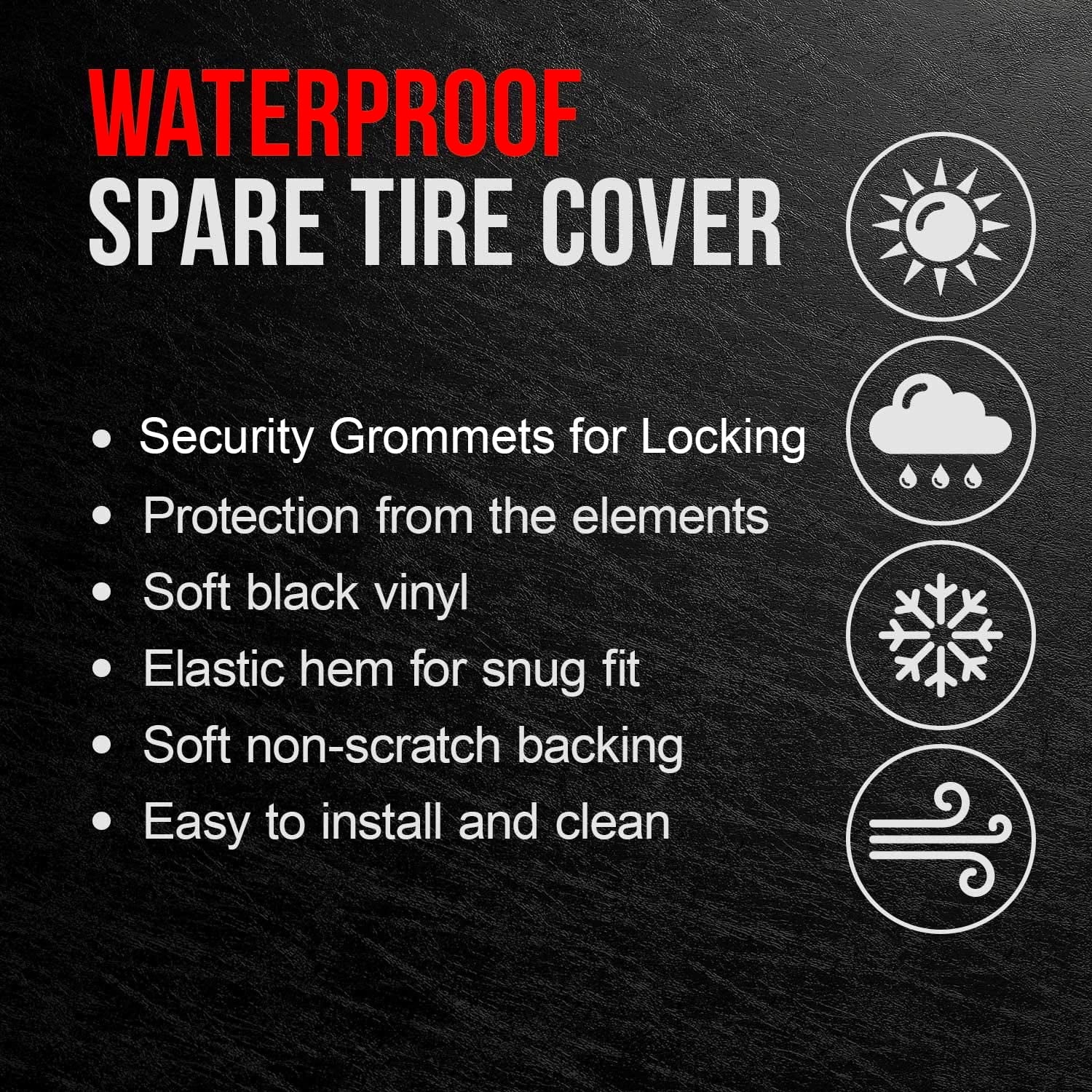 Black 28 Inch Tire Covers R184