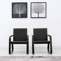 Black PU Leather Waiting Room Chair With Armrest H326