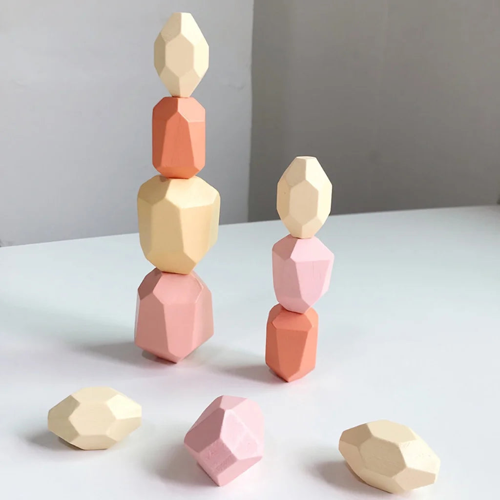Wooden Stone Building Block Toy Stacking Game T92052