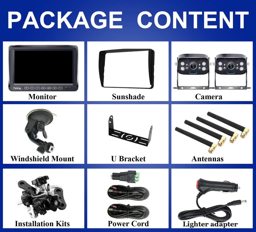 Wireless Backup Camera 7 Inch DVR Monitor Touch Key Z563894
