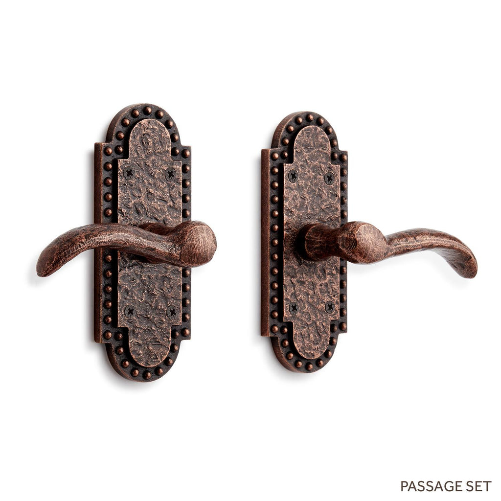 Solid Brass Passage Door Lever Set with Brushed Nickel W36806