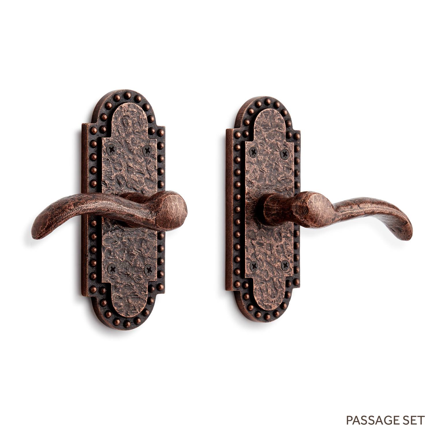 Solid Brass Passage Door Lever Set with Brushed Nickel W36806