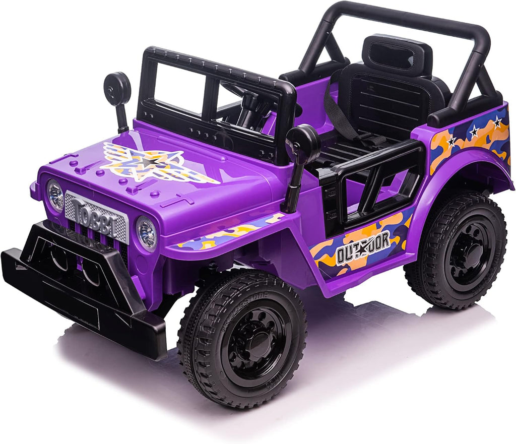Purple and Black 12V Kids Ride On Truck Car with LED Lights G327457