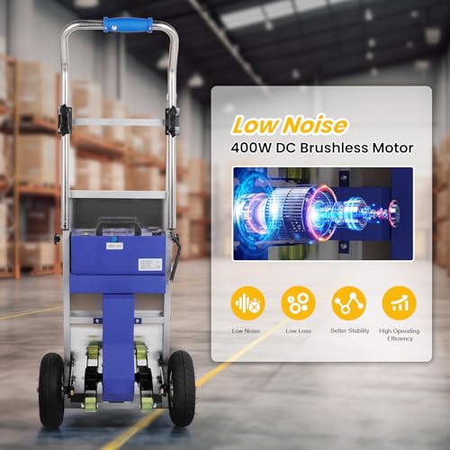 880lbs Capacity Electric Hand Trucks Stair Climber Trolley with Safety Rope H496057