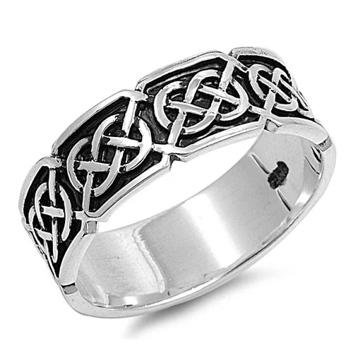 Black Diamond CZ Celtic Claddagh Couples Engagement Rings B8010