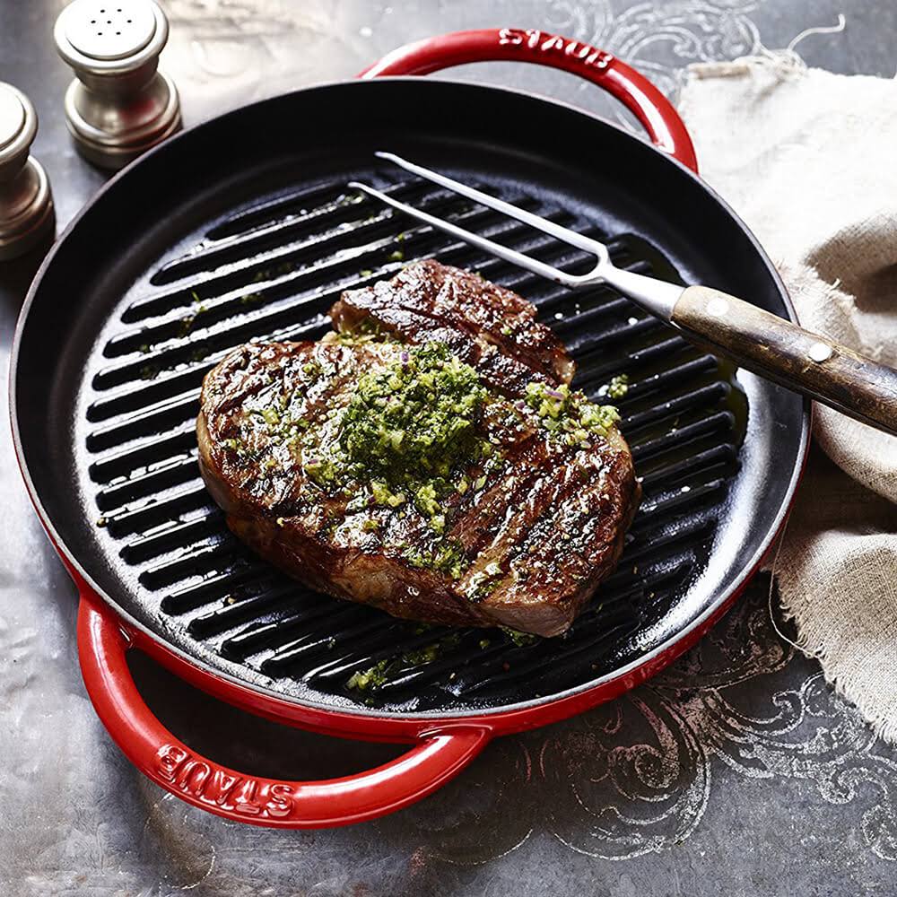 Cherry Red Round Grill Pan G73737