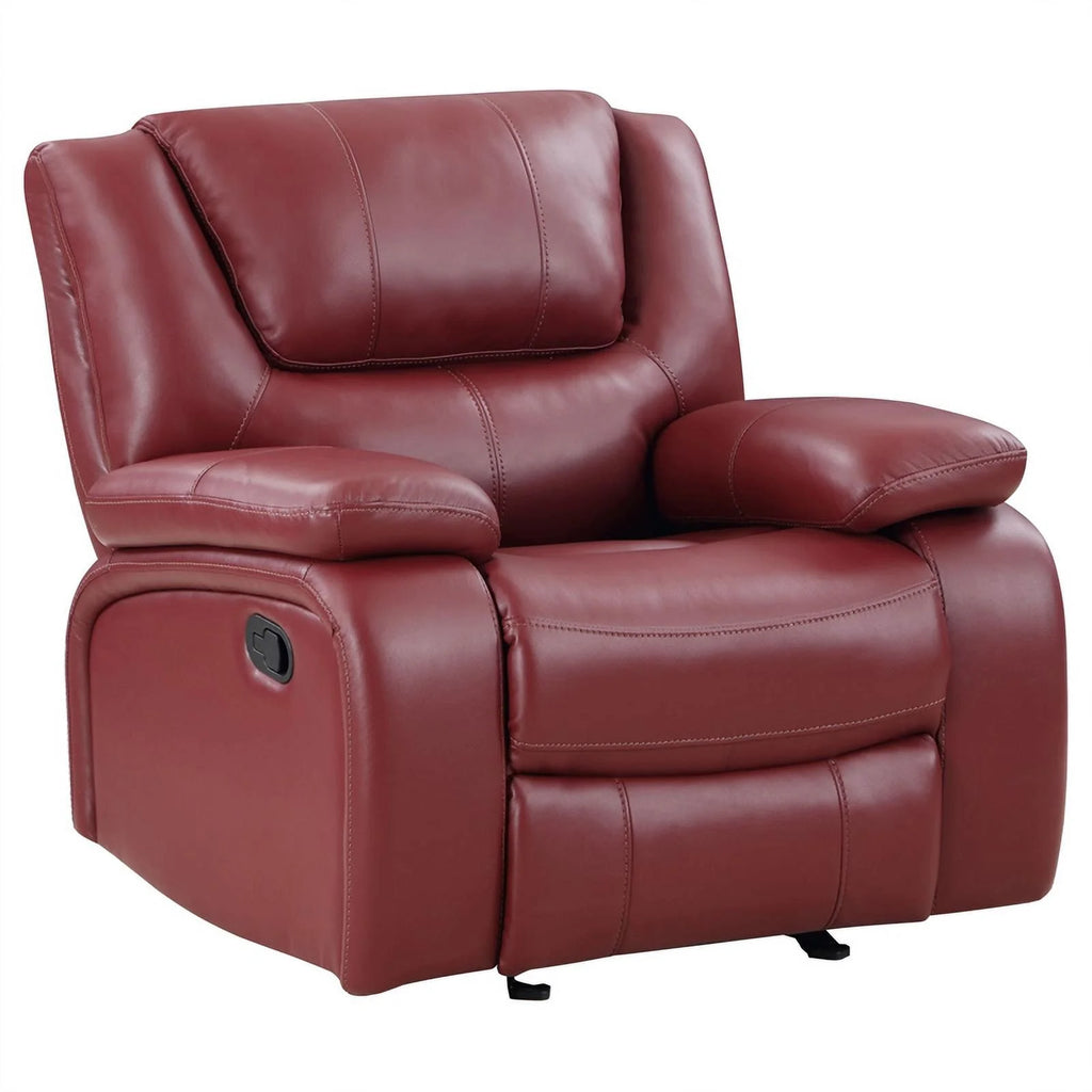 Red Faux Leather Upholstered Glider Recliner C251595
