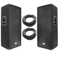 Pair of Dual 12 Inch PA Loudspeakers and 50' Speaker Cables L341352