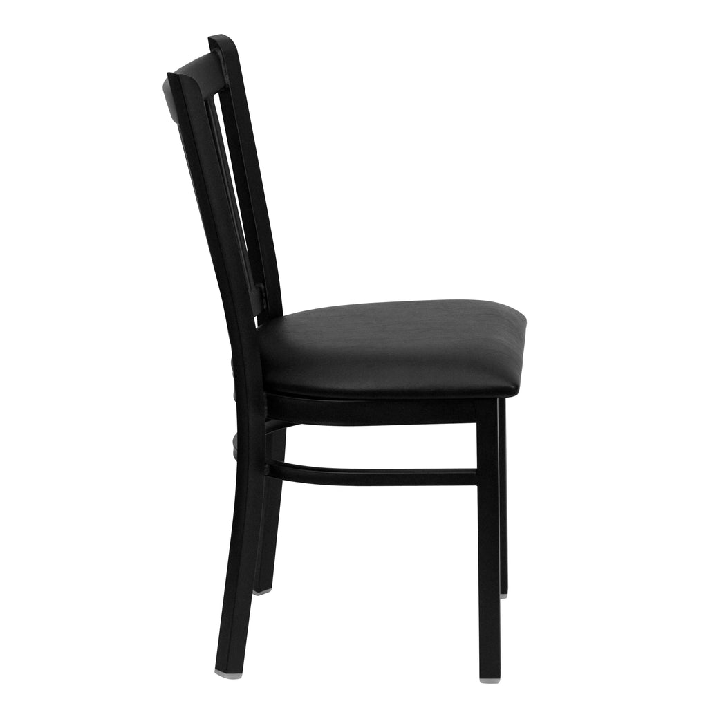 Black Vinyl Seat Metal Restaurant Chair E111