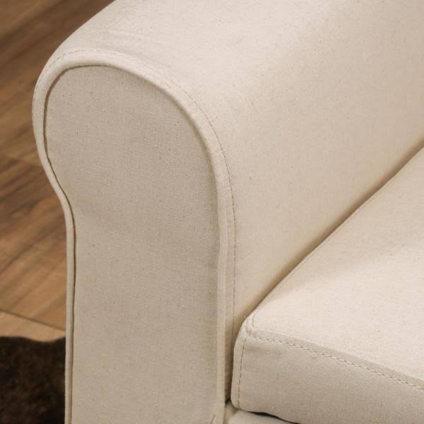 Beige Fabric Armed Storage Ottoman Bench Y808798