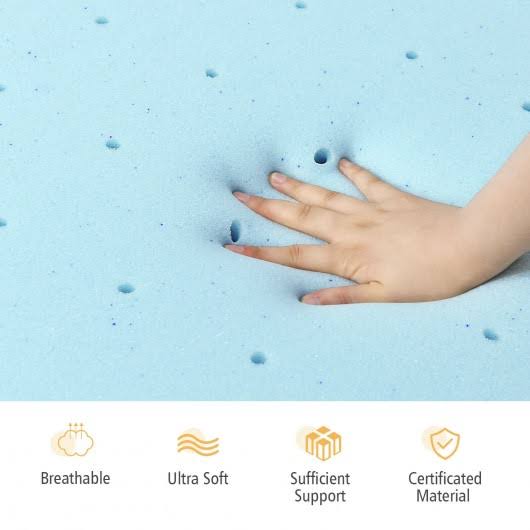 4x22 Gel Injection Memory Foam Ventilated Mattress Topper Full Size S9530