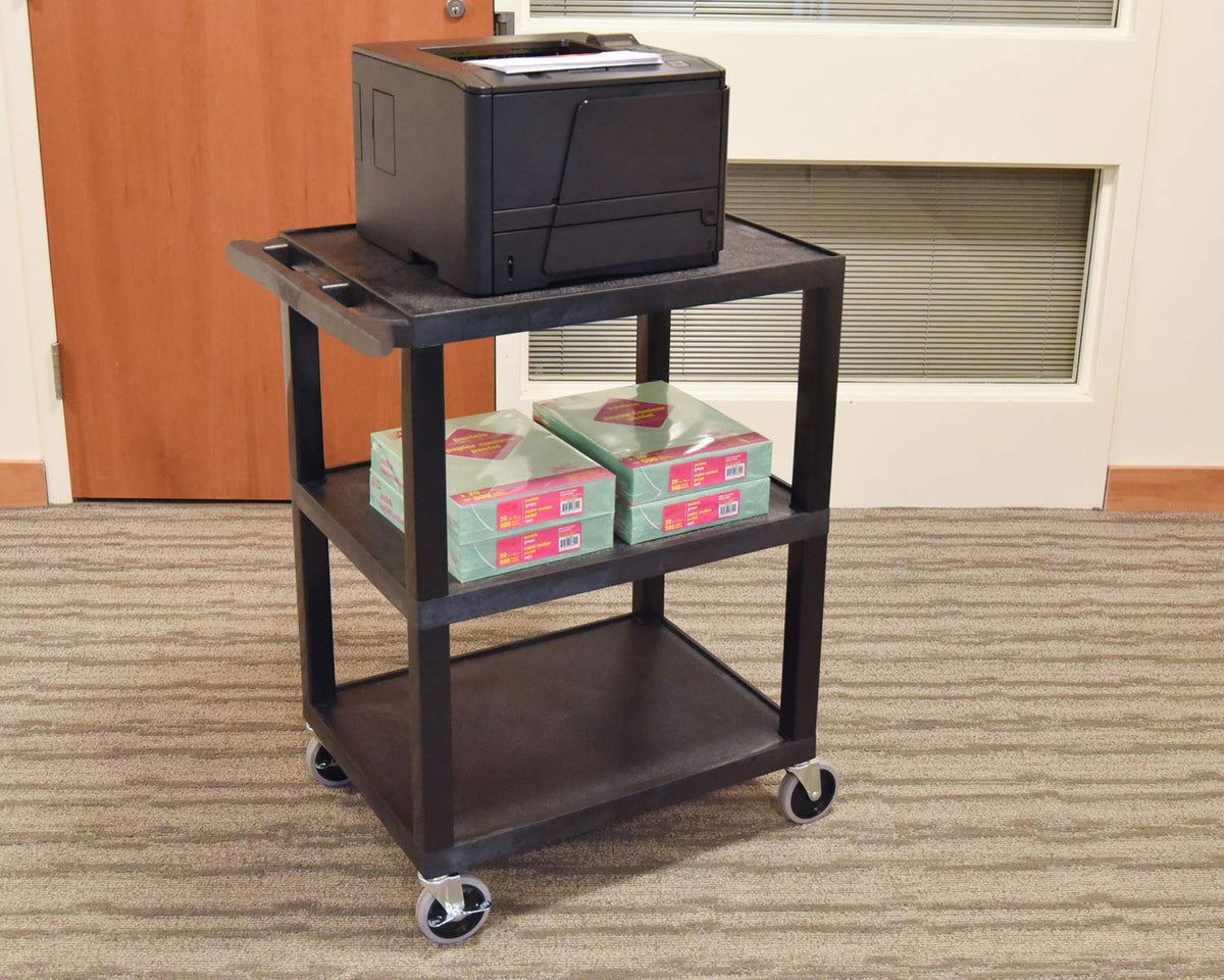 3-Shelf Utility Cart, Black Pack of 2 C792