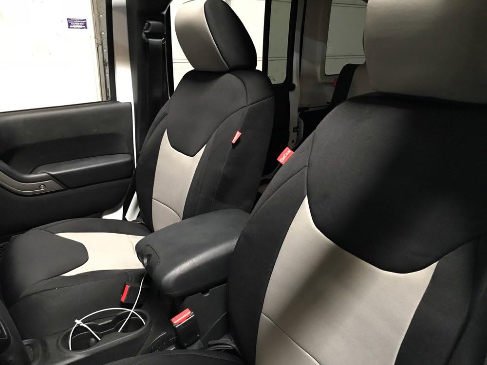 Gray & Black Neoprene Front & Rear Seat Covers V3660
