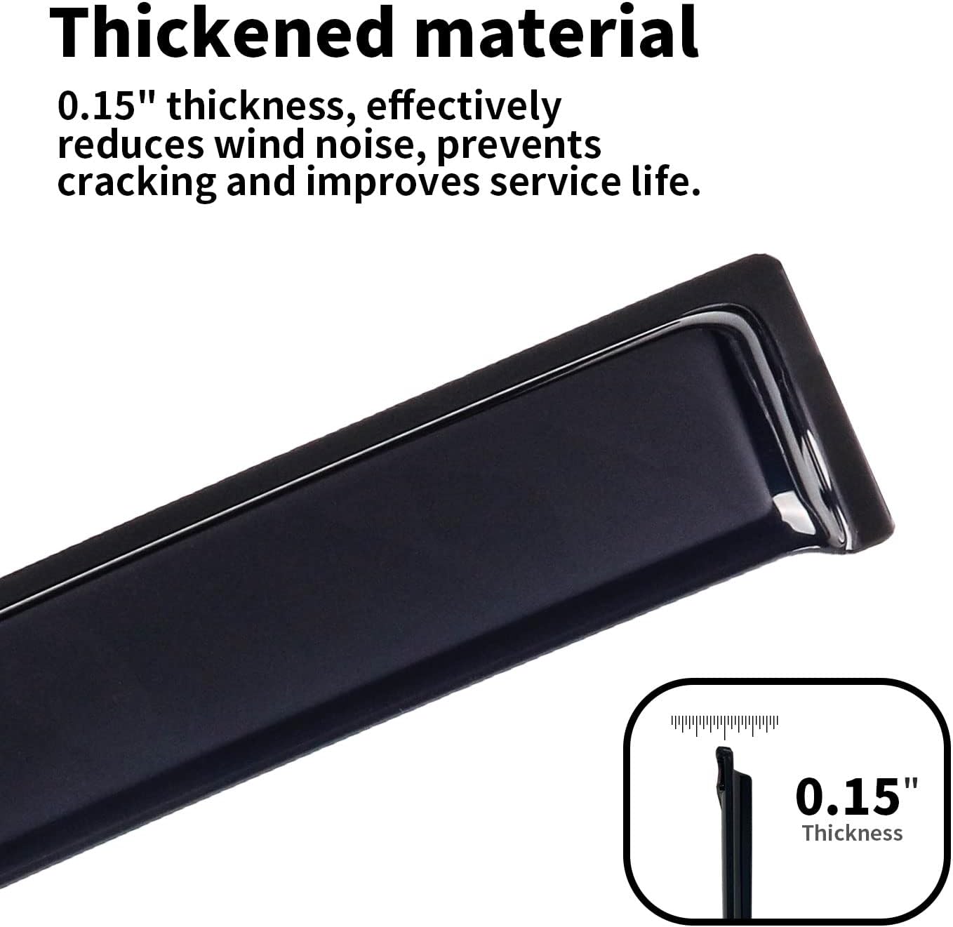 4-Piece Dark Smoke Side Window Deflectors for Dodge Ram 1500 Quad Cab Z891