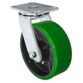 6 x 3 Heavy Duty Swivel Caster Green Polyurethane on Steel Wheel 2000 lbs Capacity M57319