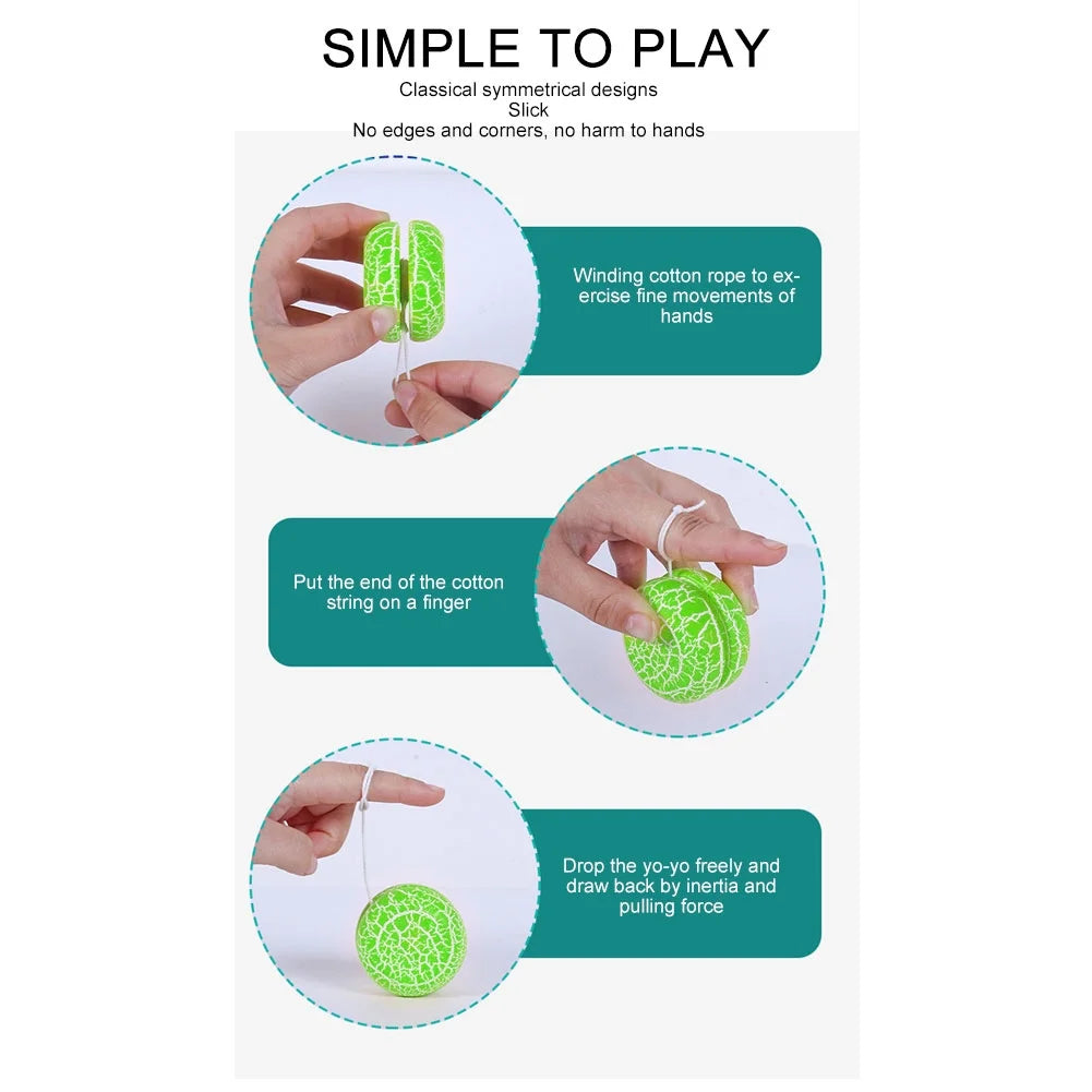 2 Pcs Wood Responsive Yo-Yo Toys K1372