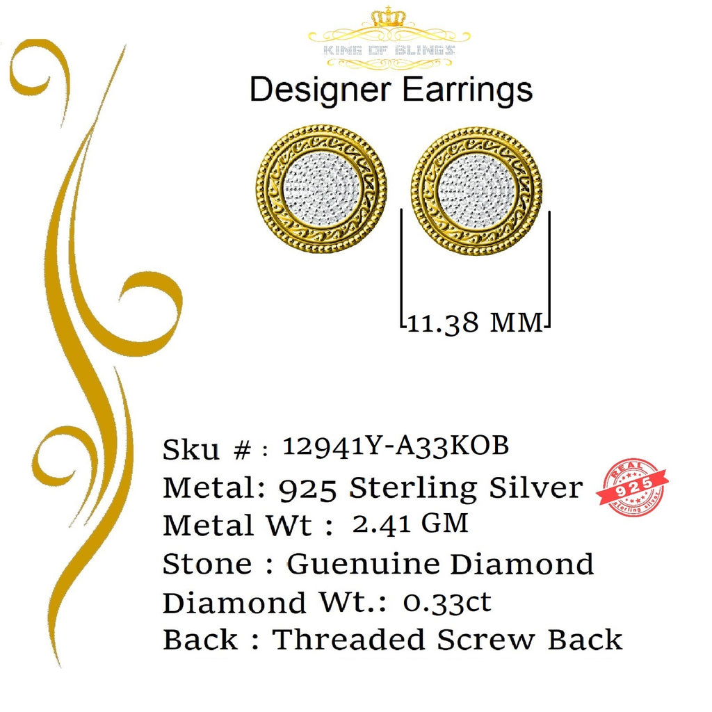 925 Sterling Silver Diamond Stud Earrings U103
