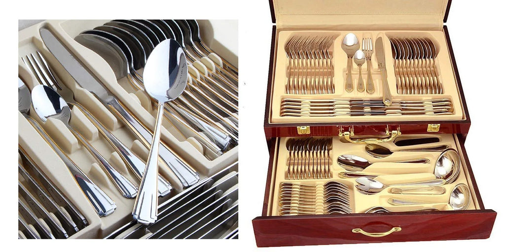 72 Piece Gold Flatware Serving Set for 12 T178855