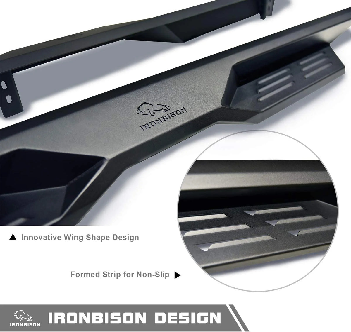 Black 5” Running Boards for Toyota Tundra CrewMax Pickup Truck (2pcs) F8229