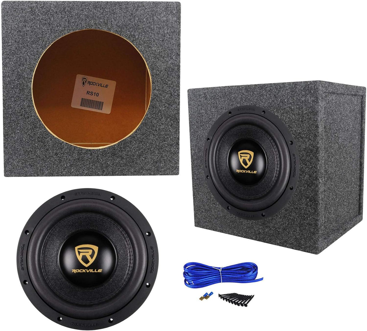 10 3200 Watt Car Audio Subwoofer with Sealed Sub Box Enclosure P374