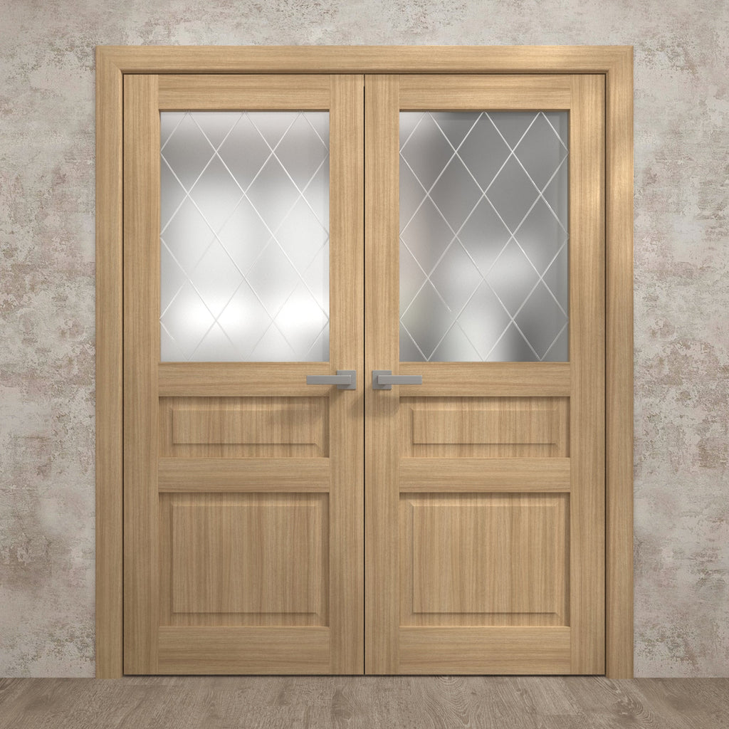 Solid Wood French Double Doors 36 x 80 inches L823