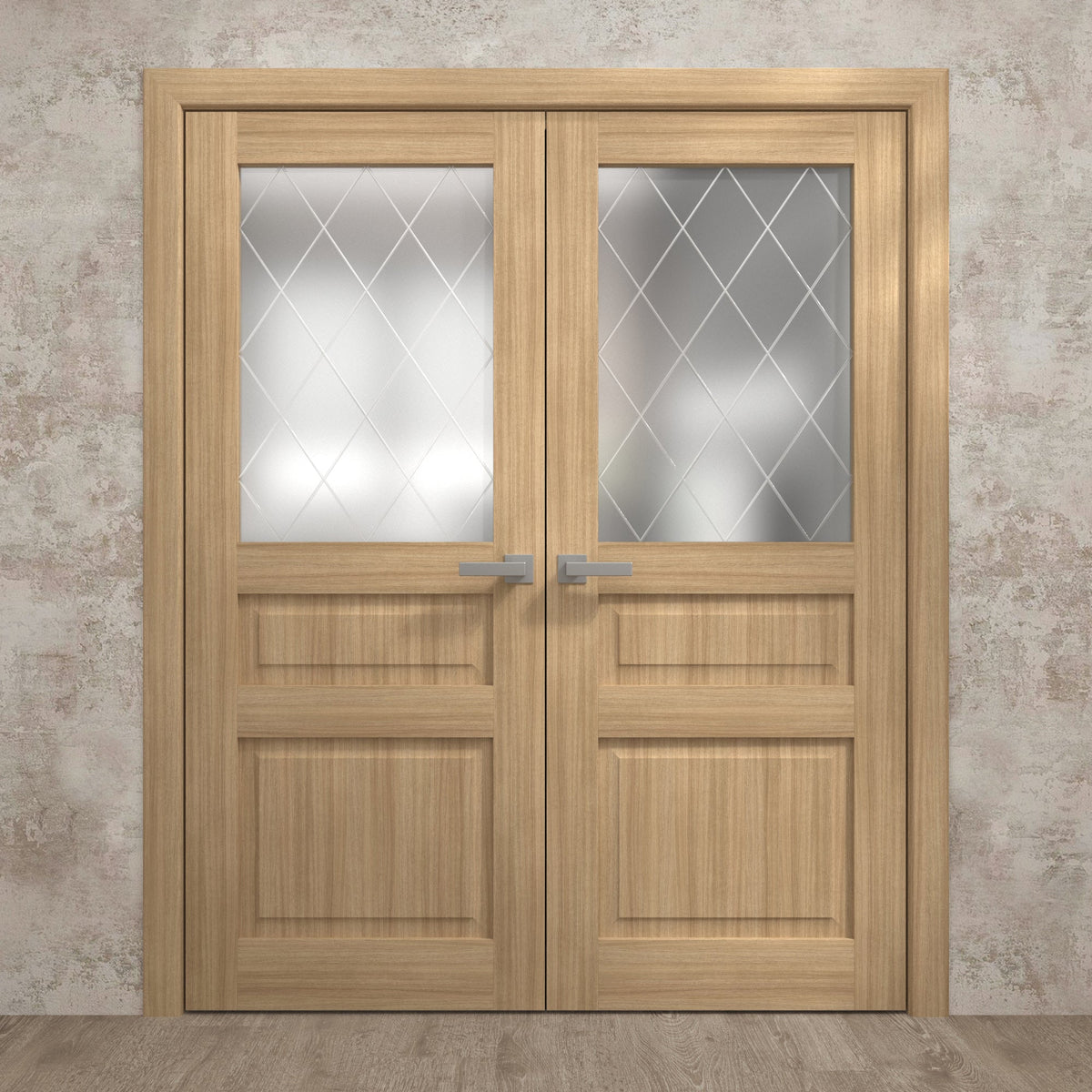 Solid Wood French Double Doors 36 x 80 inches L823