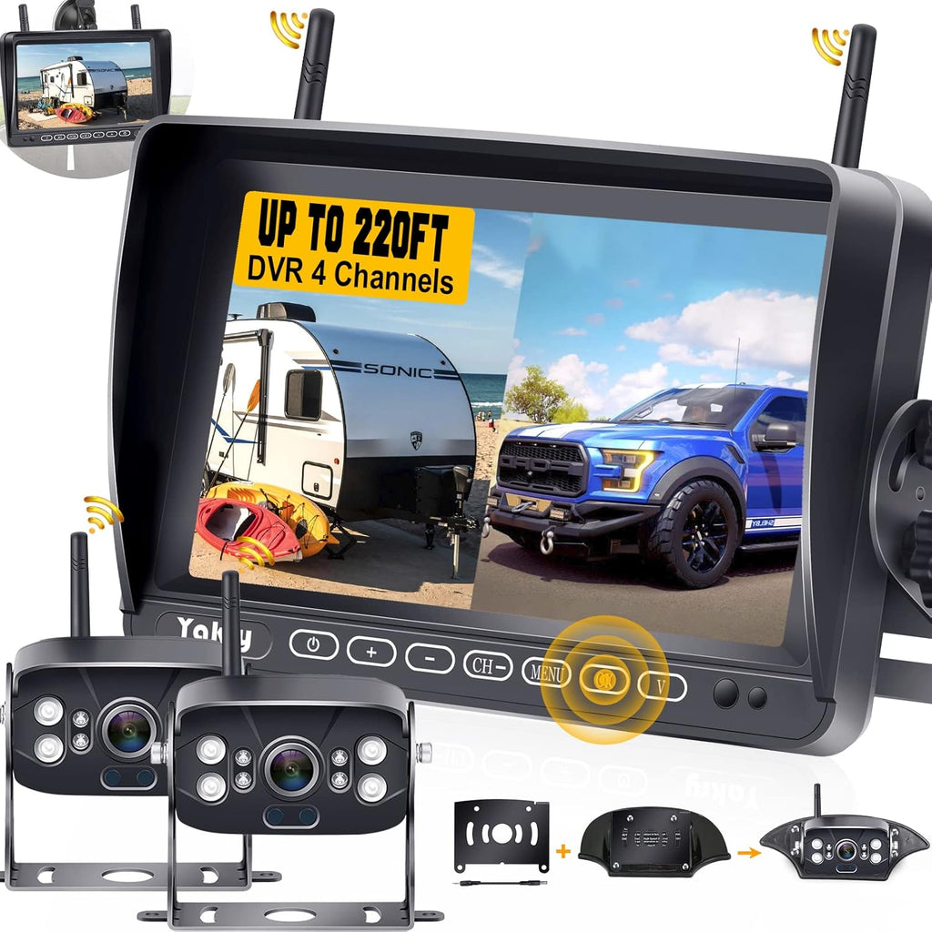 Wireless Backup Camera 7 Inch DVR Monitor Touch Key Z563894