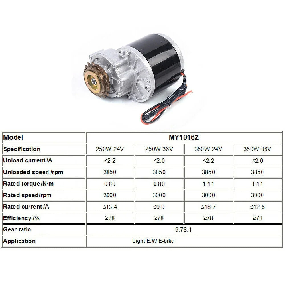 36V 350W E-Bike Motor Thumb Kit Mountain Bike Conversion Kit Electric Bicycle Brush Motor W/Freewheel A532