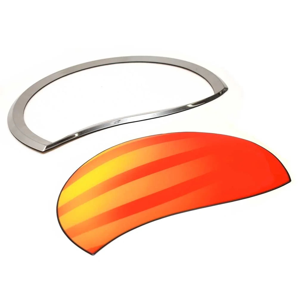 Orange Silver Pontoon Boat Raised Decal Emblem (2PC) B277553