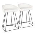 Set of 2 Contemporary Counter Stool Black/White B963