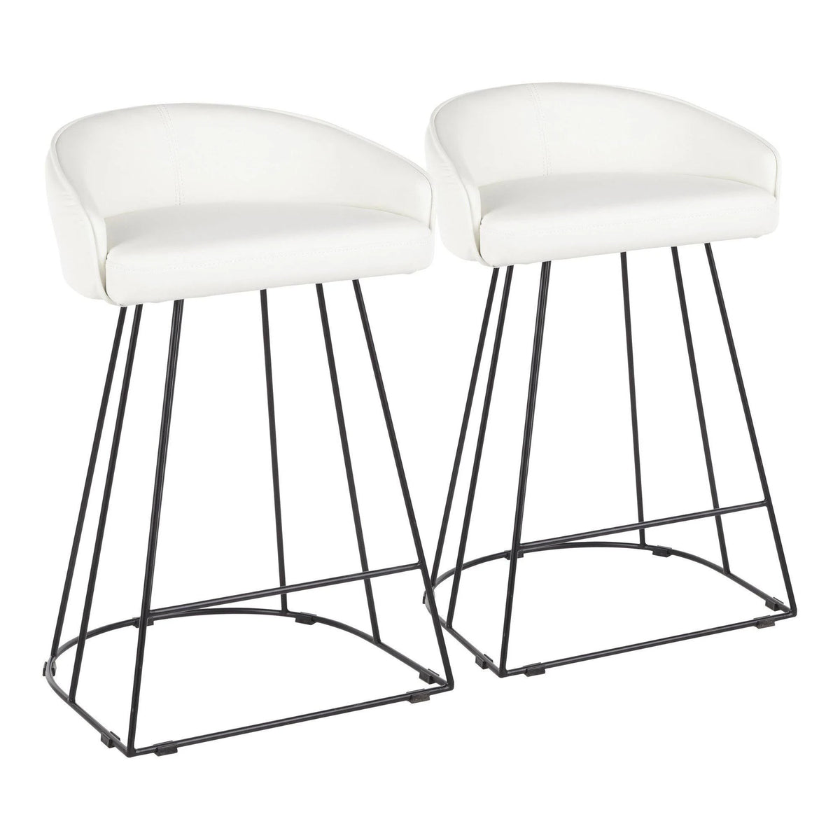Set of 2 Contemporary Counter Stool Black/White B963