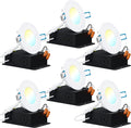 4 Inch Ultra Thin LED Recessed Ceiling Lights, 5000K Daylight, Dimmable 10W, 6 Pack O7431