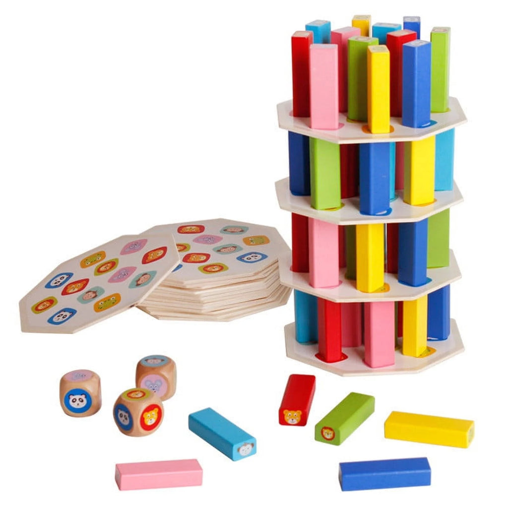 Wooden Building Blocks Stacking Tower Board Game Y8052
