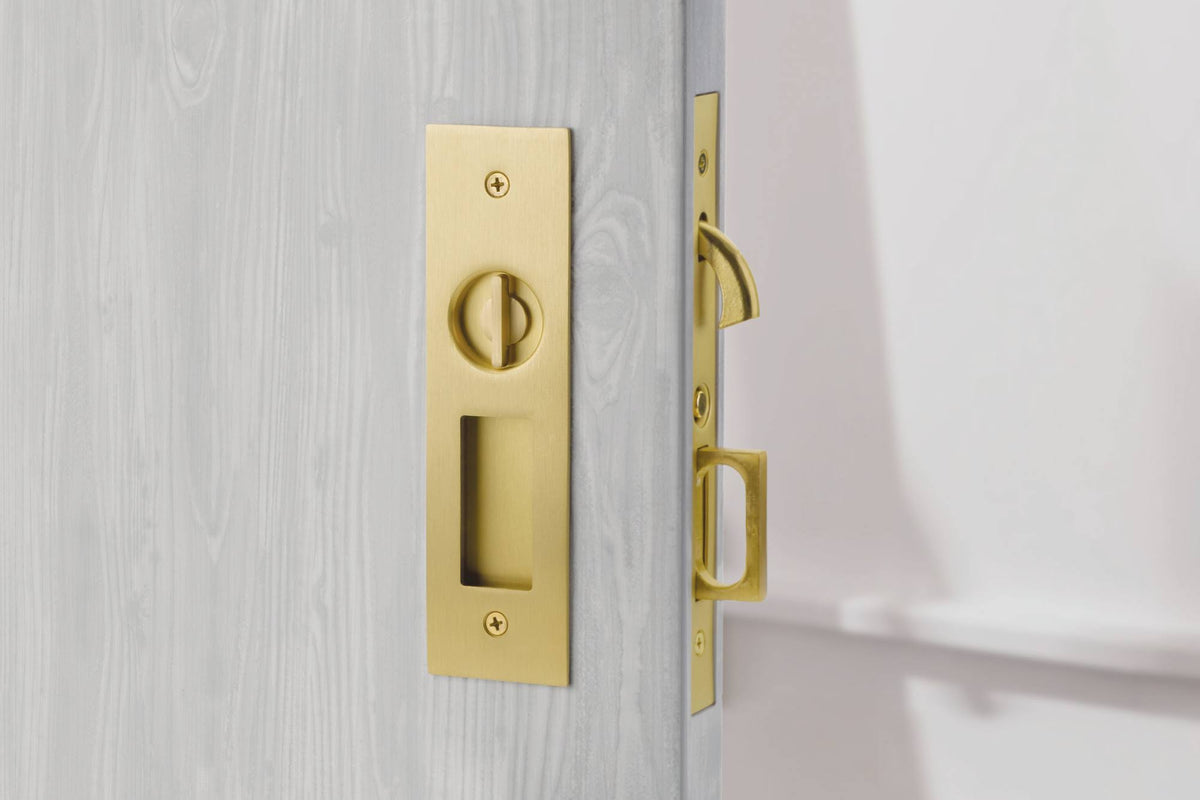 Satin Nickel Privacy Pocket Door Lock Z6932