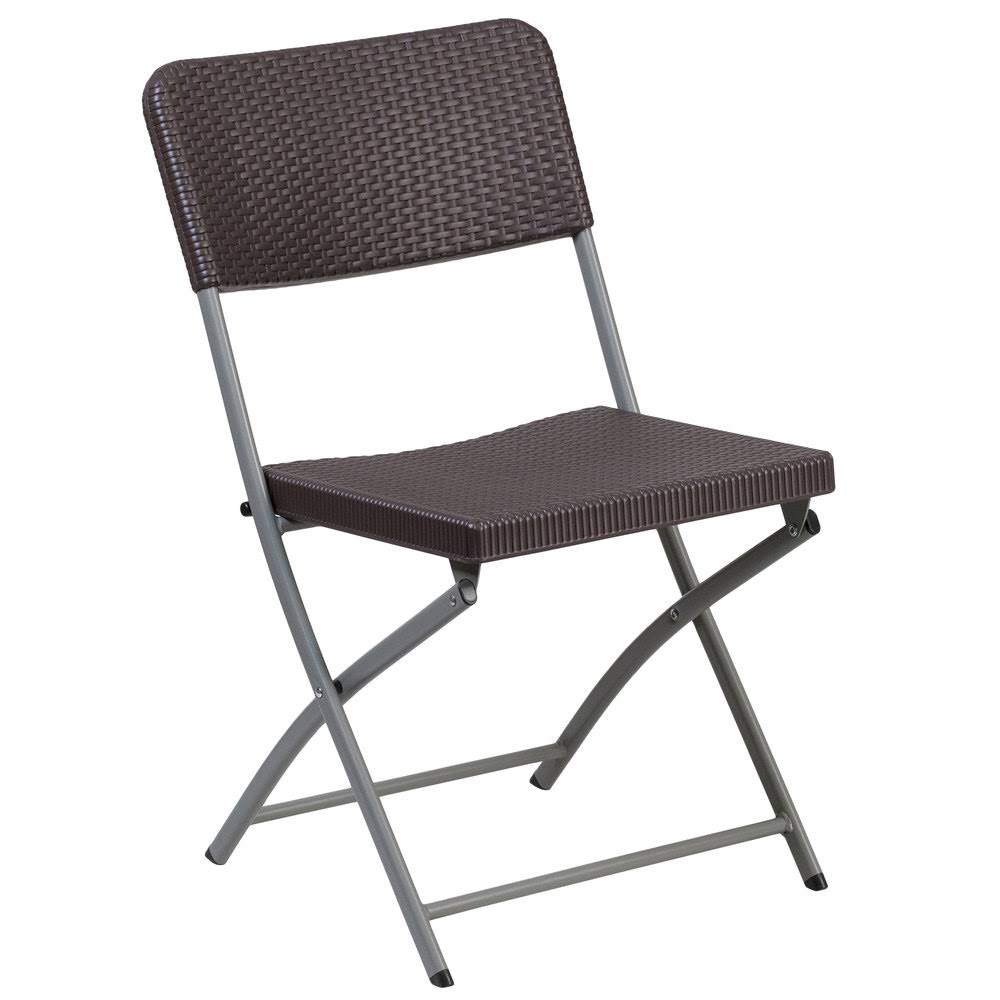 Rattan Plastic Folding Table Set with 6 Chairs W967504