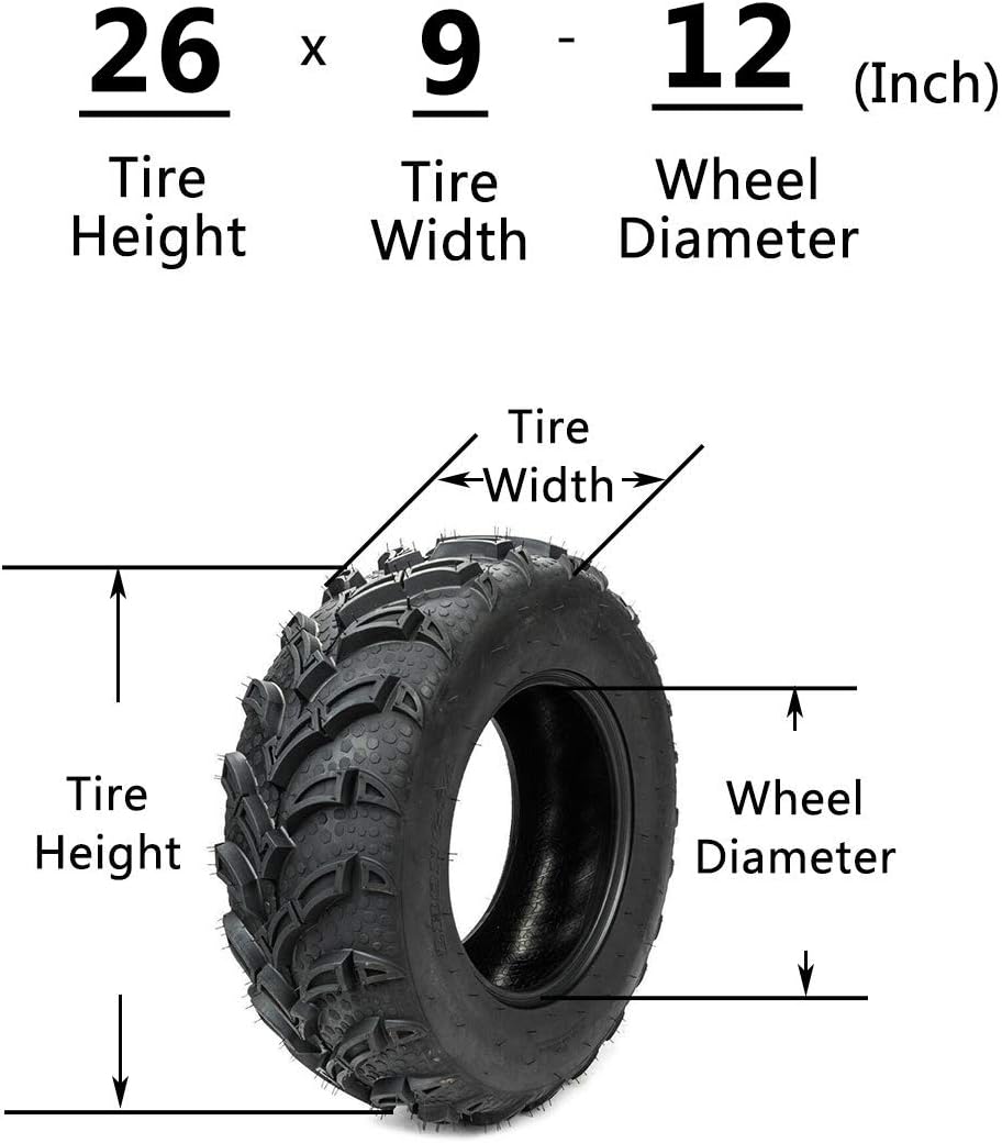 26X9-12 6PR 26'' ATV UTV Tubeless Tires E4376