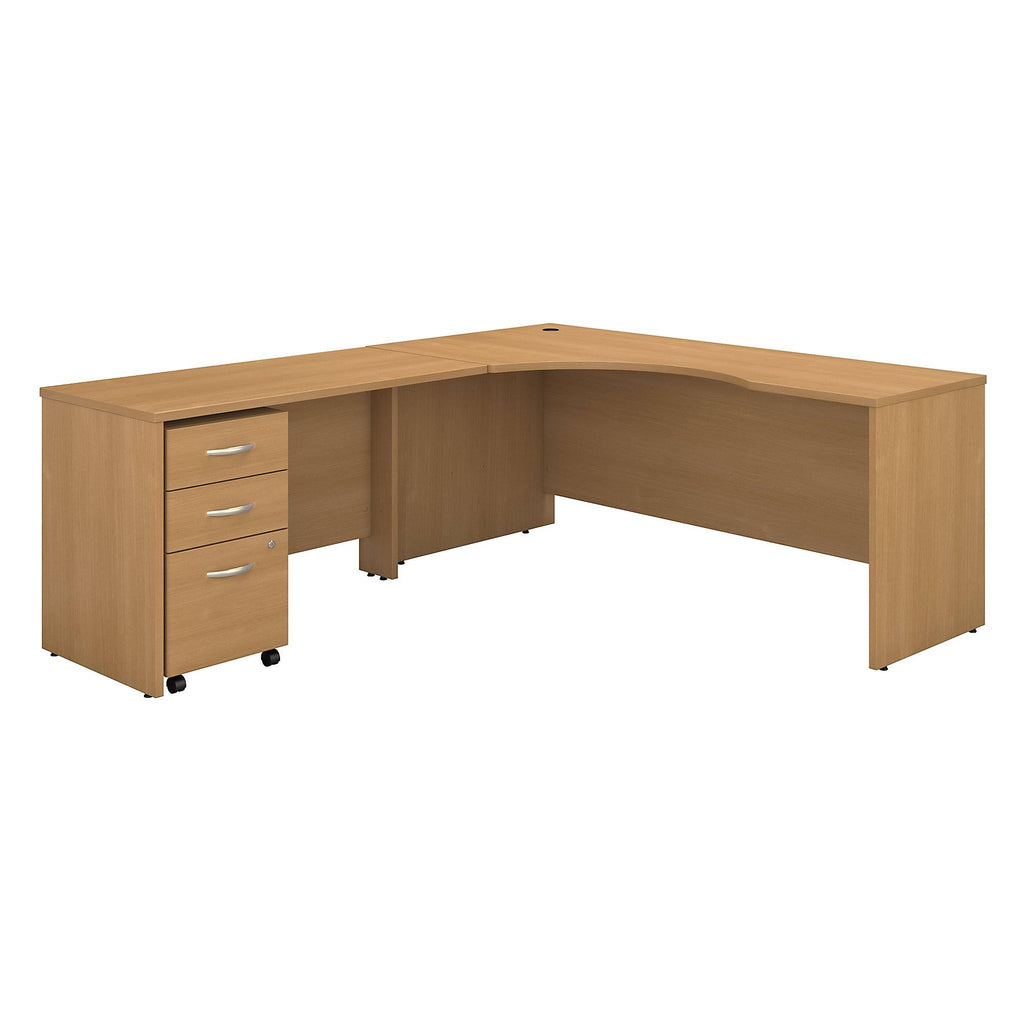 72w Left Handed Corner Desk with 48W Return and Mobile File Cabinet D6456