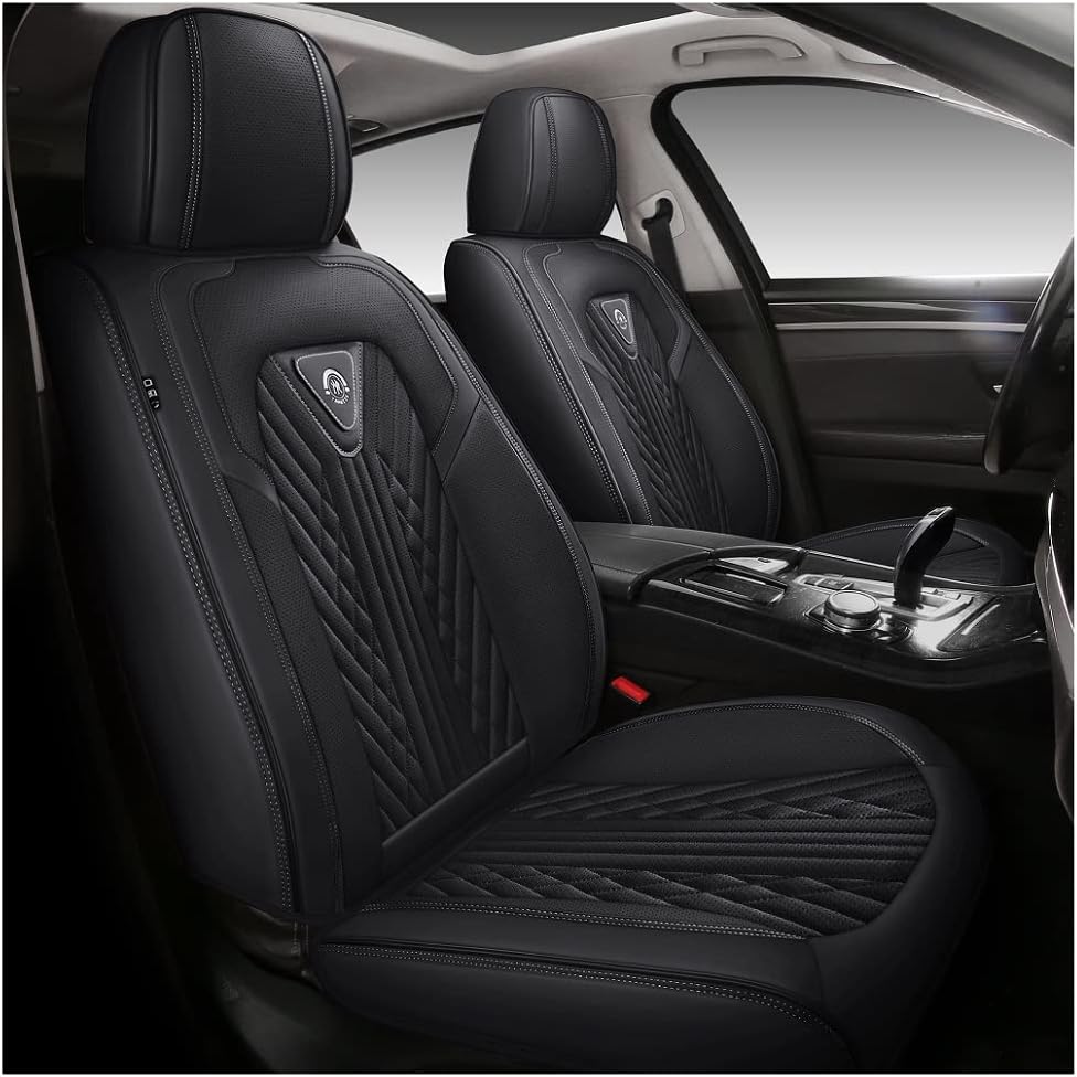 Red-Black PU Leather 5 Seats Full Set Car Seat Covers R8903