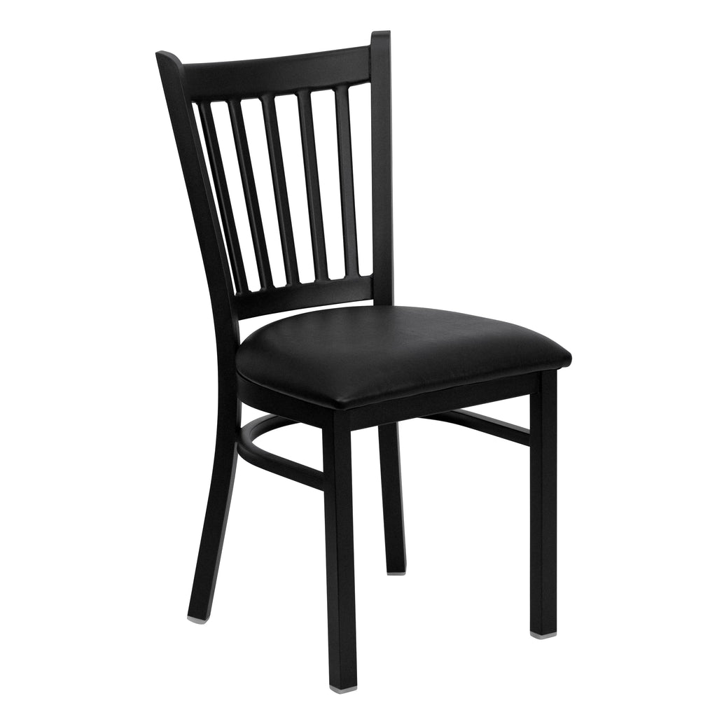 Black Vinyl Seat Metal Restaurant Chair E111