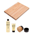 Maple Wood 24 inch Cutting Board and 3 Piece Care and Maintenance Set V59273