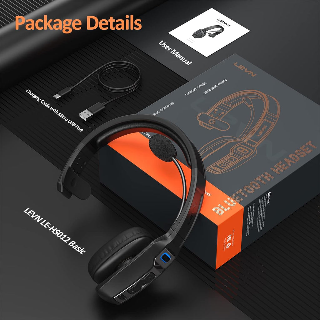 Bluetooth Headset with Microphone, Wireless On-Ear Headphones 60 Hrs Working Time A785053