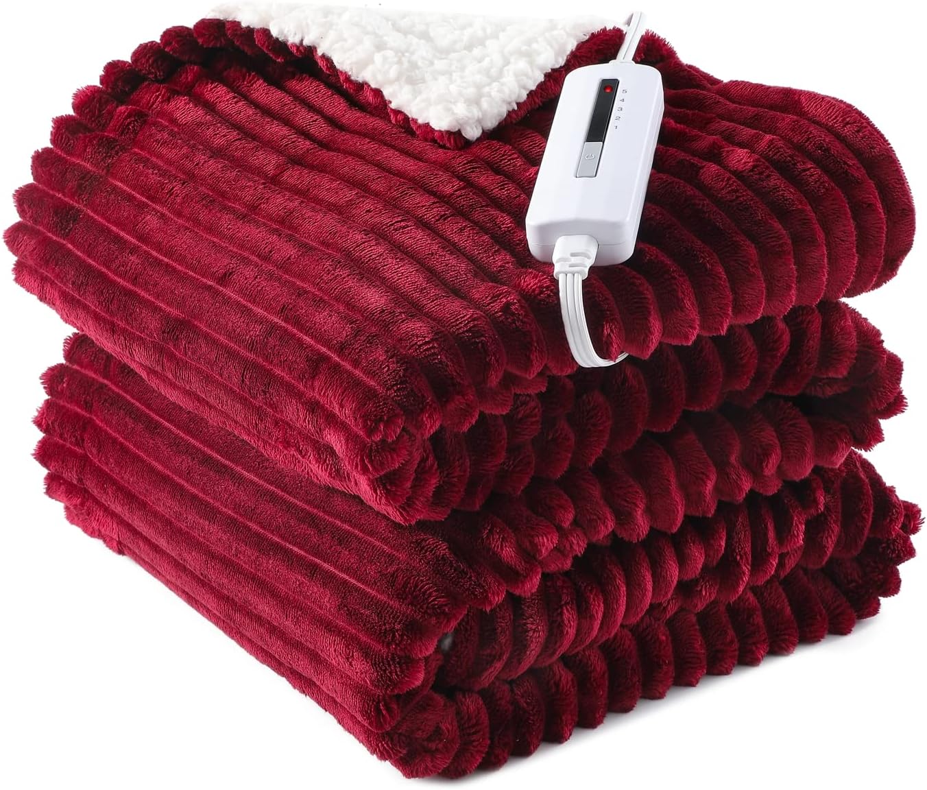Red 50x60 inches Electric Heated Blanket Throw N84450