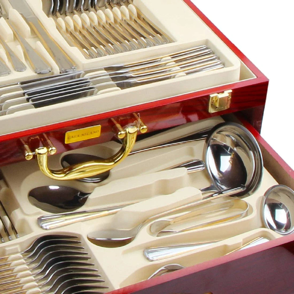 72 Piece Gold Flatware Serving Set for 12 T178855