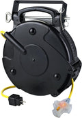 75' Black Cord Reel with Locking Outlet Z2463